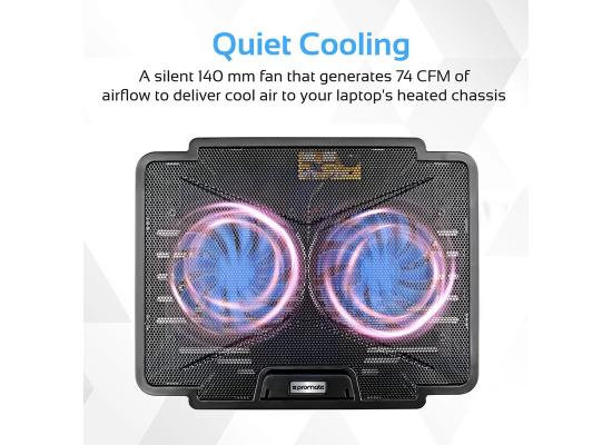 Promate AirBase-1, Laptop Cooling Pad with Silent Fan Technology